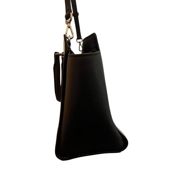 MICHAEL KORS Extra Large White Black Tote Bag Crossbody Saffiano Leather Selma - Picture 3 of 12